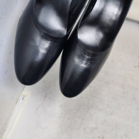 The Row Charlotte Leather Black Heel Pump Shoe - Picture 8 of 11